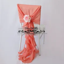 50 шт. Коралловый стул Кепка шифоновый стул створки стул из ивы крышка драпировка для стула створки