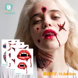 Rocoo Книги по искусству SC-827-840 Новый 2018 Sexy Body Книги по искусству временные татуировки наклейки поддельные флэш-Красочные Хэллоуин шрам крови
