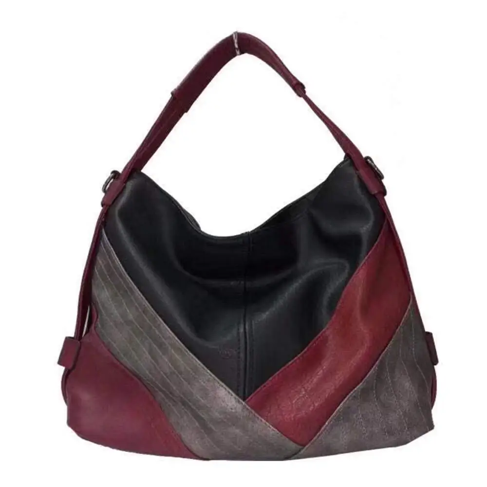 

Hobo Women Bag Multicolor Handbag Patchwork Leather Shoulder Totes
