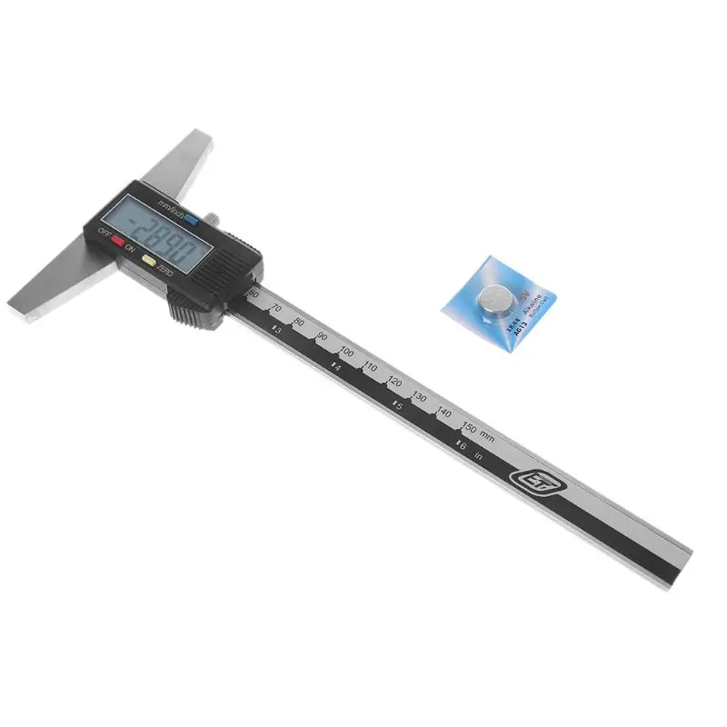 

0-150mm 6" Digital Depth Gauge Vernier Stainless Steel Caliper mm/inch Imperial