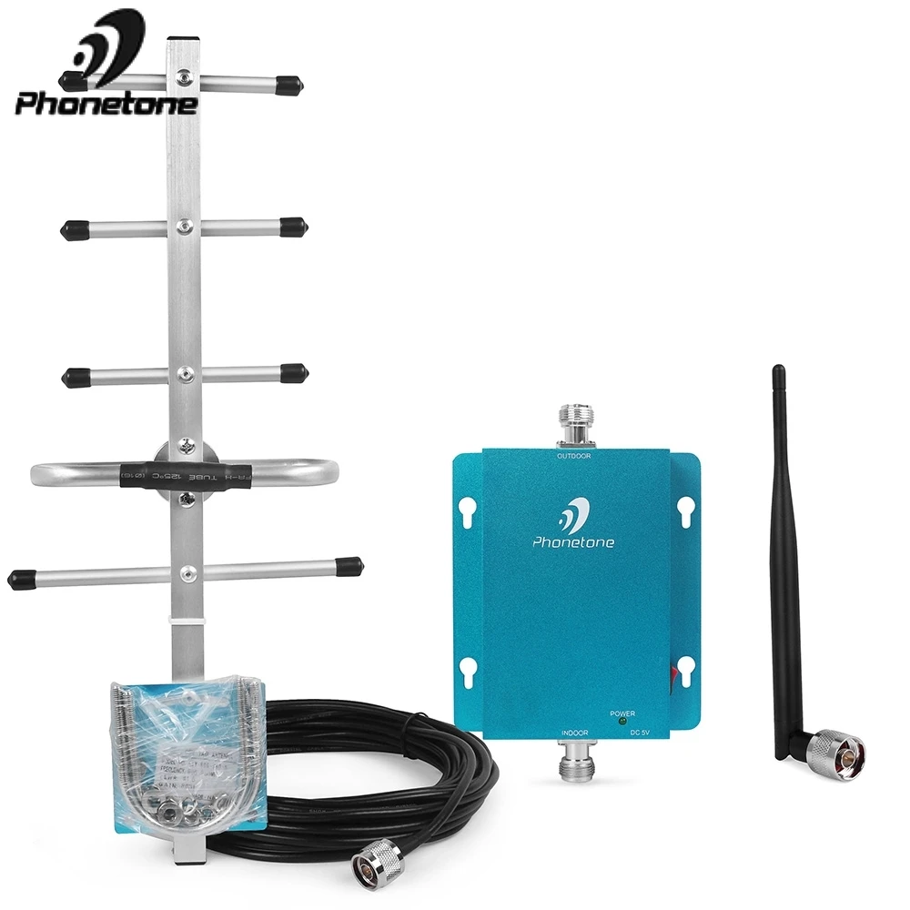 Powerful GSM Repeater 900MHz Mini Size GSM Cellular Signal Booster Gain 62dB Mini Mobile Phone Amplifier & Outdoor Yagi Antennas