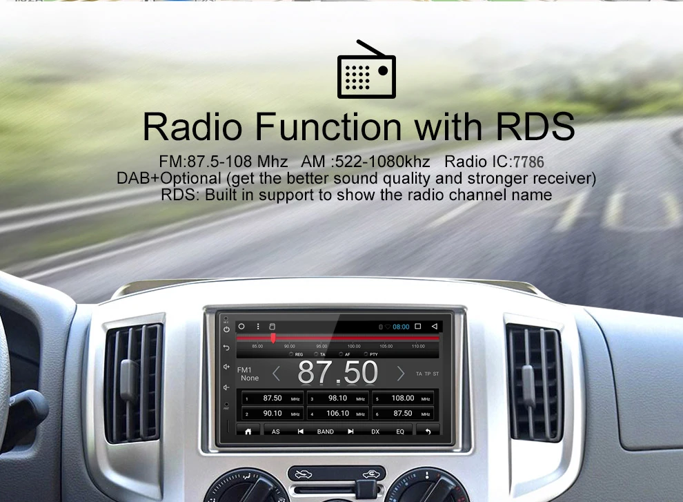 Top Navivox Android7.1/8.1 Universal GPS Navigation Radio Stereo Audio Player for nissan ,for hyundai   RDS/SWC/BT/Wifi (no dvd) 5
