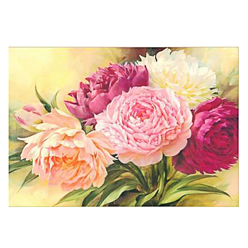 

DIY Diamond Painting bunch rose Flower scene pink Diamond Embroidery flower peony bunch Cross Stitch fulll round Home Decor
