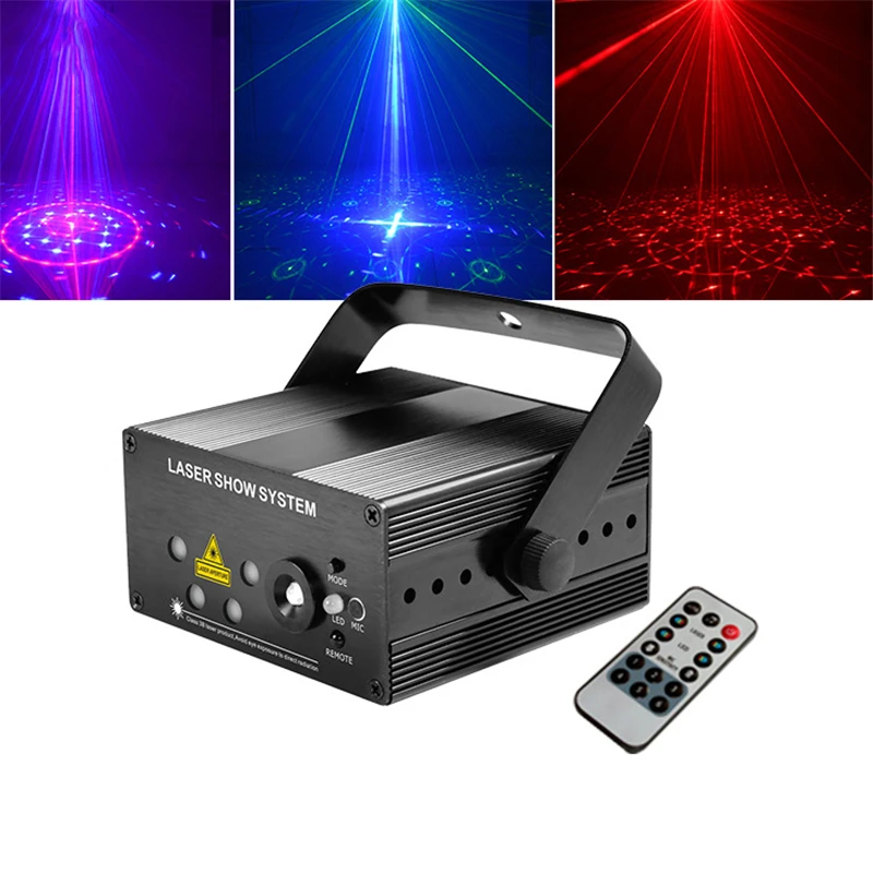 DJ Laser stage light Full Color 96 RGB or 48 RG Patterns Projector 3W Blue LED Stage Effect