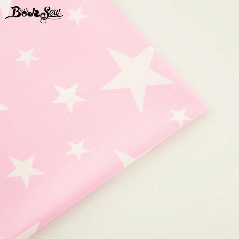 Booksew Текстиль для дома Розовый хлопок саржа Ткань со звездами стежка ткани Жир квартал для Постельные принадлежности детское лоскутное Скрапбукинг
