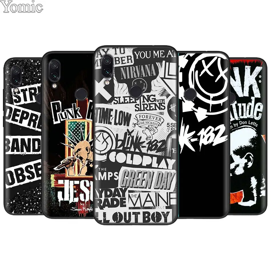 

Punk Rock for Xiaomi Redmi 7 6 5 Note 7 5 6 Pro 4X 5A 6A S2 GO Poco F1 TPU Black Soft Case Silicone Phone Case Cover
