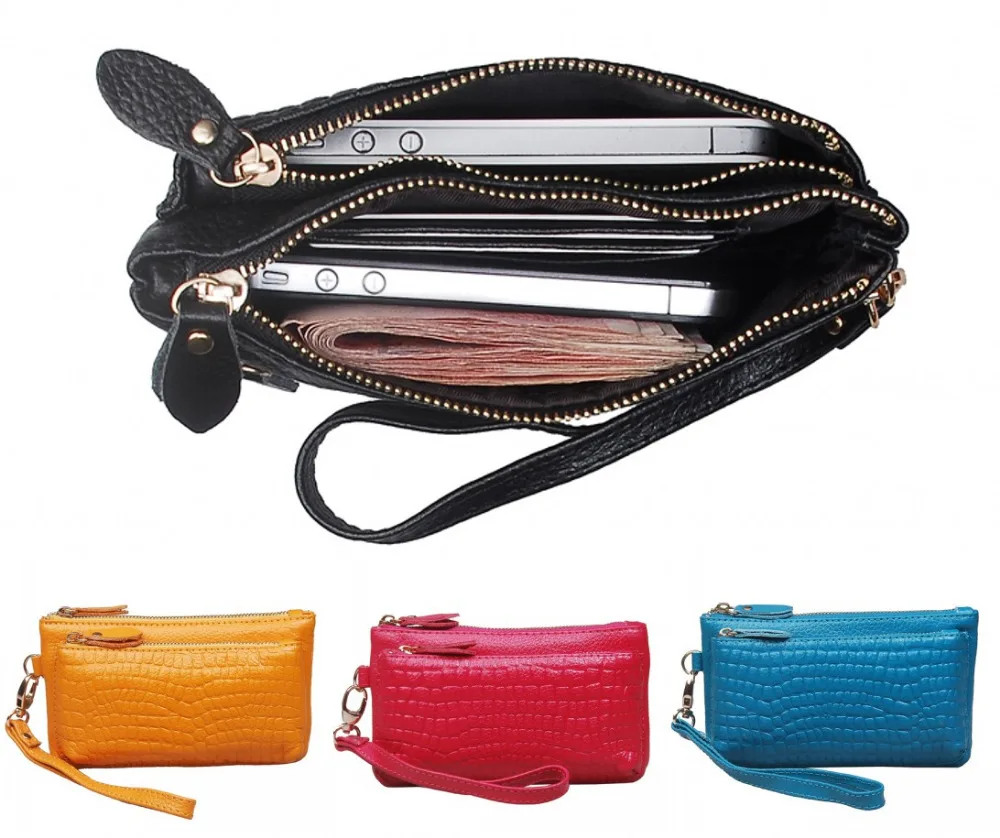 Best selling Genuine Leather Handbags Multifunctional Cowhide Women&#39;s Day Clutch Coin Purse ...