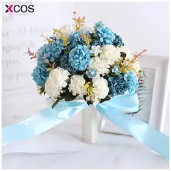 Синий свадебный букет Европейский шезлонг розы, искусственные цветы украшения дома эмуляции Свадебный 2019