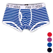 Новые удобные трусы мужские боксеры нижнее белье мужское Мужское нижнее белье сексуальное Полосатое хлопковое боксерское кайма труы