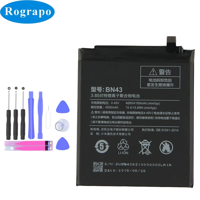 

Original Mi 4100mAh BN43 ReplacementBattery For Xiaomi Redmi Note 4X 4 X Baterij Bateria Batterie Cell Mobile Phone Batteries