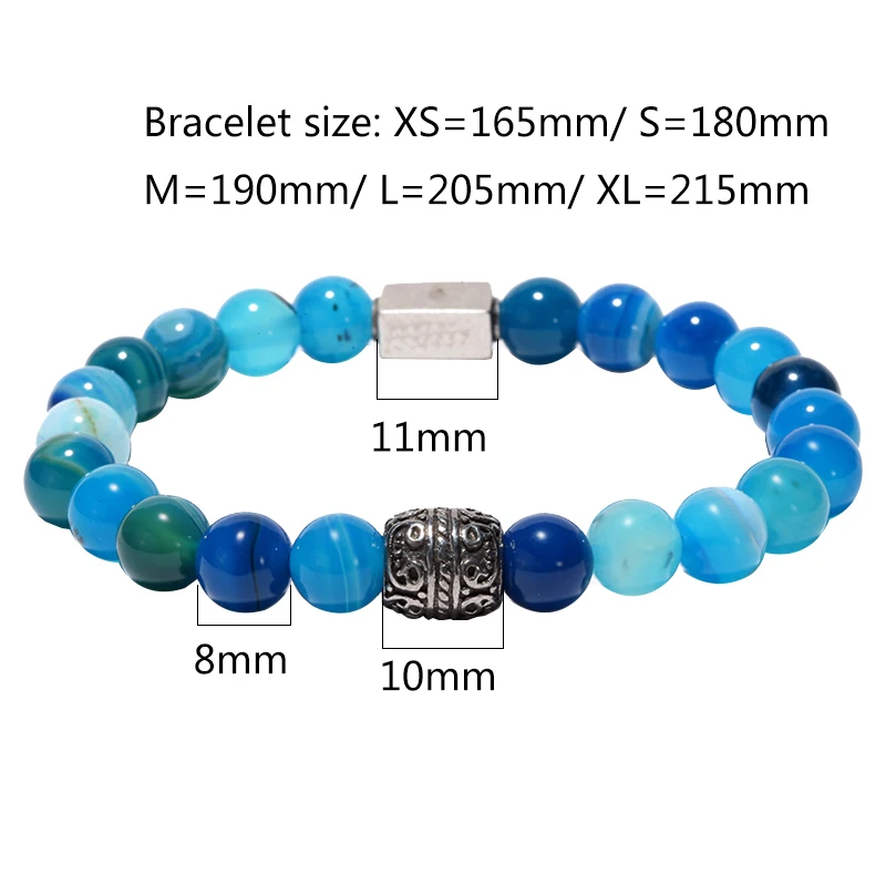 Mcllroy 6mm/8mm Natural Tiger Eye & Volcanic Stone Transferring Beads Bracelet For Women Men Charms Bracelets Jewelry bileklik