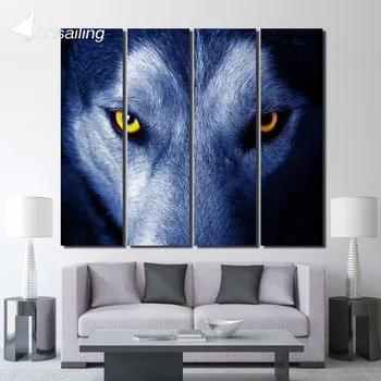 

4 piece canvas painting animal wolf eyes paintings for living room wall art canvas prints wall panel framed wall art up-1360C