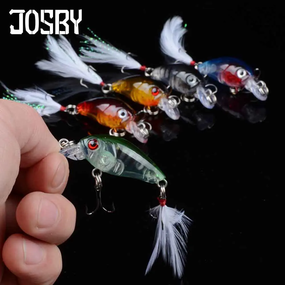 JOSBY Wobbler Fshing gear Carp Fishing spinners crankbait feeders lures pesca Floating Deep Diving 0.1m-0.3m 3g/6.2cm Hook 10