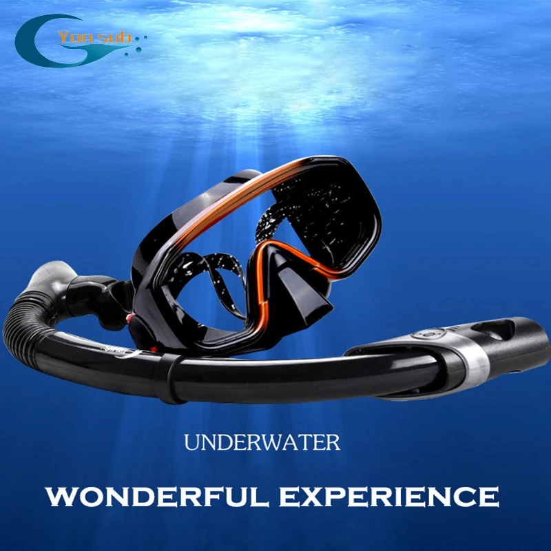 Silicone Adult Diving Snorkelling Mask Set Anti-fog Watersports Equipment For Diving Swimming Underwater Hunting YM138+YS03