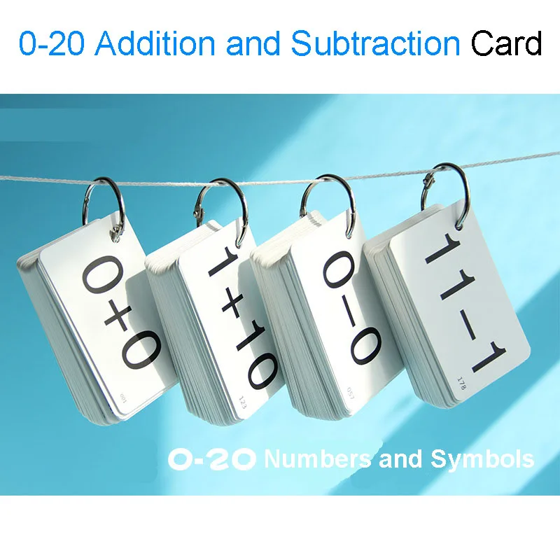 

0-20 Math Cards Addition&Subtraction Arithmetic Card Baby Learning Cards Flash Cards Montessori Educational Toys for Children