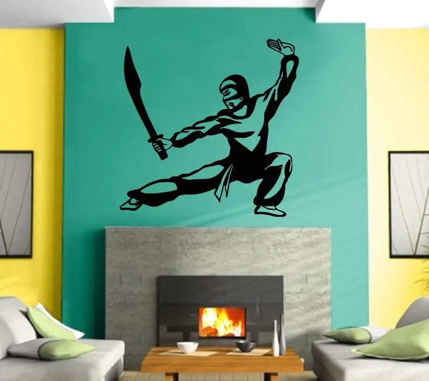Ninja Japan Warrior FighterTribal Decor Mural Wall Art Decor Vinyl
