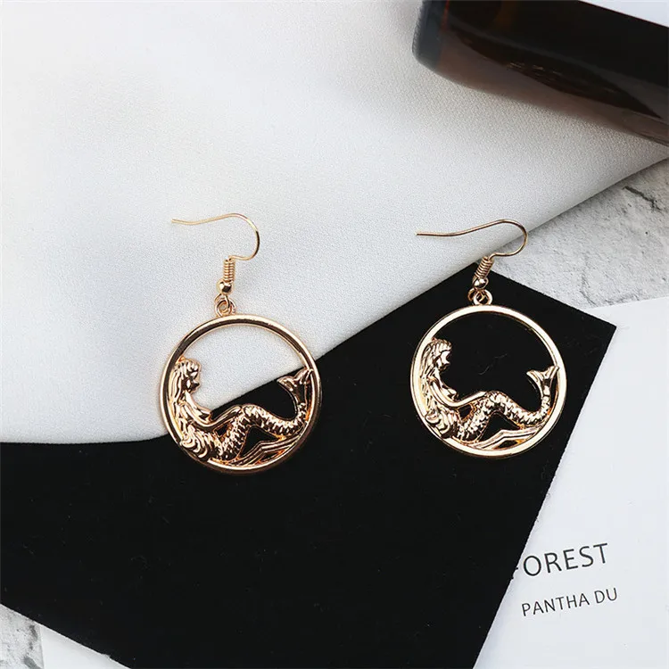 

Fashion Romantic Resin Mermaid drop earrings Creative Simple Cute Unique Sea Ocean Mermaid earrings Jewelry for woman girl