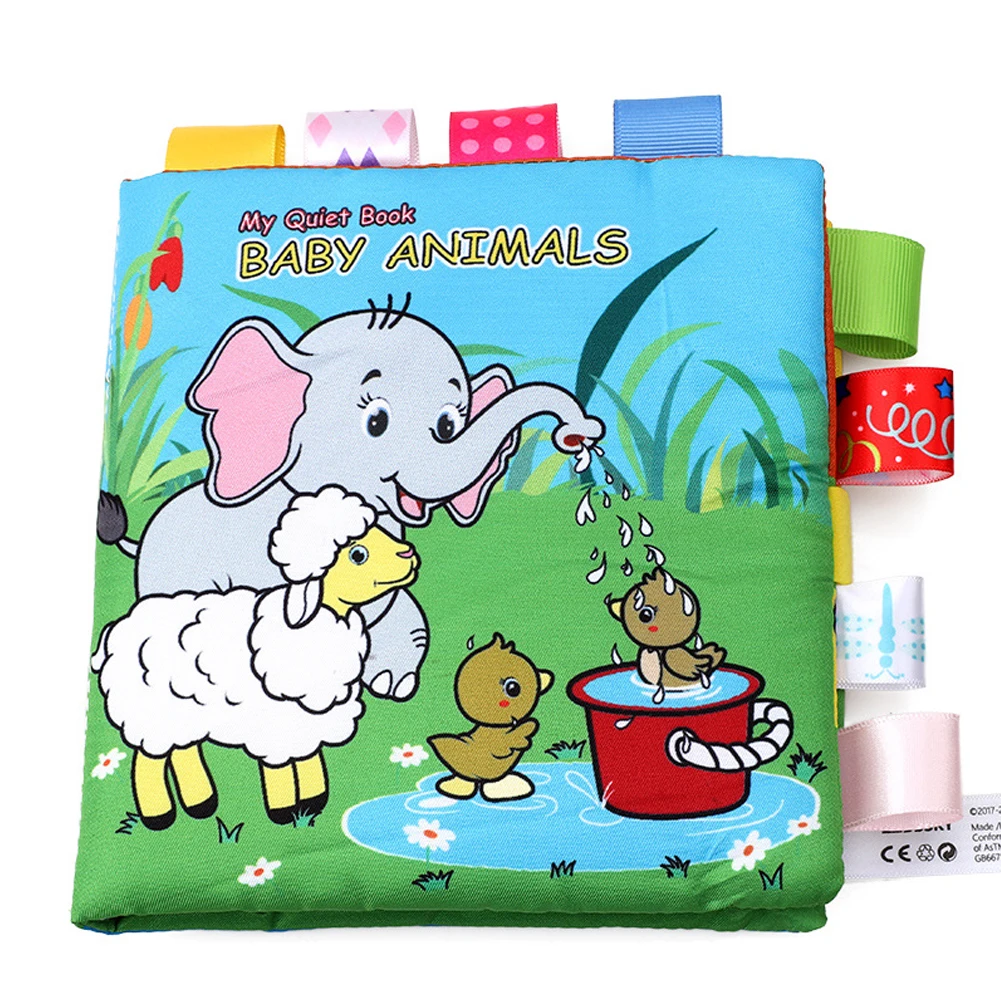 

Kids Gift Early Learning Intellectual Development Reusable Toddlers Cloth Book Baby Toy Soft Animal Cute Colorful Educational