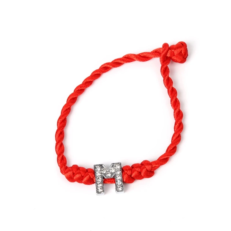 

NTTHNCF Valentine's Day Lucky Rope Cord Crystal Letters Red String Couple Bracelets For Lovers