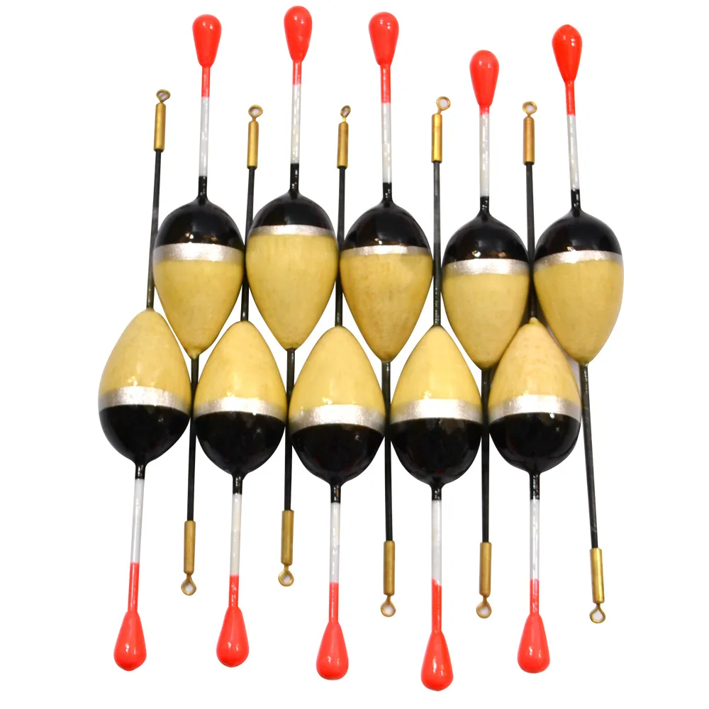 10pcs/lot Fishing Floats set Wooden Carp Buoy Bobbers 2g/11.5cm Tube
