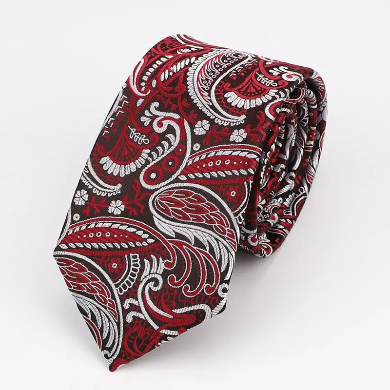 Популярный Галстук с узором "огурцы" для мужчин шелковые галстуки дизайнерские модные мужские галстуки 8 см темно-синие и красные свадебные галстуки в полоску - Цвет: 86