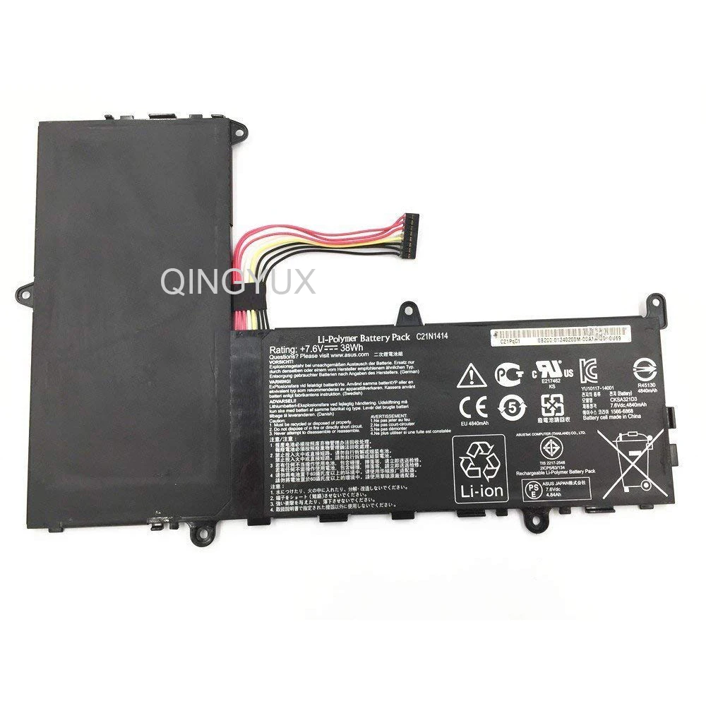 QINGYUX Новый 7 6 В 38Wh 4840 мАч C21N1414 Аккумулятор для ноутбука ASUS X205TA EeeBook X205 (X205TA-02) |
