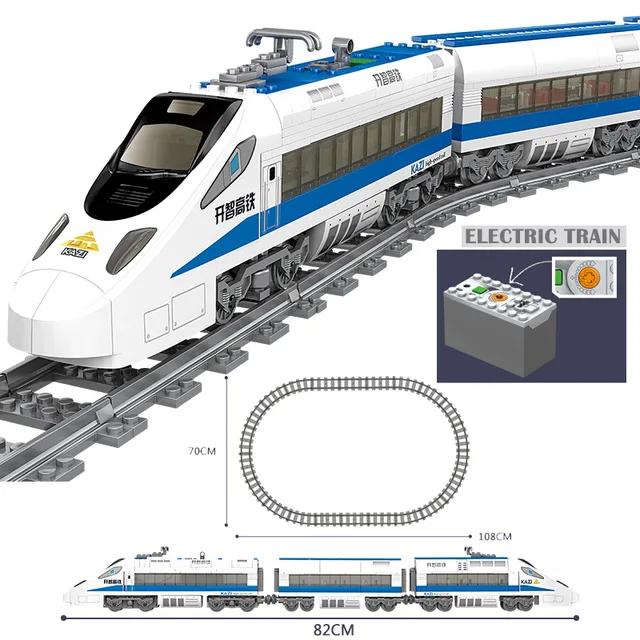New KAZI 98227 GBL Battery Powered Electric Train High-speed Rail DIY Building Blocks Bricks Gift toys for children with Legoing