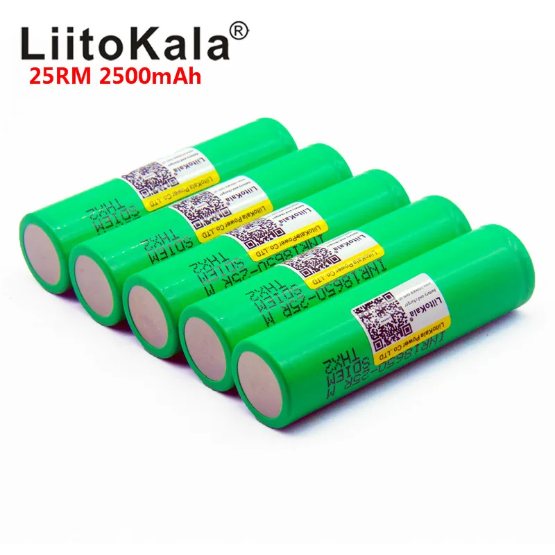 Liitokala 18650 2500mah 25R литиевая батарея inr1865025r 20a батарея для электронной сигареты