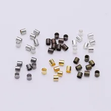Tubo de contas arredondado de liga de 500, pçs/lote, 1.5, 2.0, 2.5mm, doreenbead, espaçador de miçangas, todos os conectores de fios de miçangas para jóias