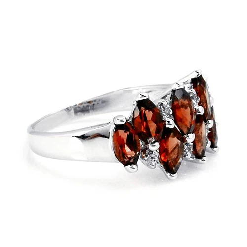 Anillos Qi Xuan_Elegant темно-красный камень комплект из модных женских Rings_S925 твердых Щепка палец Ring_Manufacturer прямые продажи
