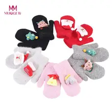 MUQGEW/Детские зимние варежки; хлопковые детские перчатки с принтом для малышей; плотные Рождественские теплые варежки для мальчиков и девочек