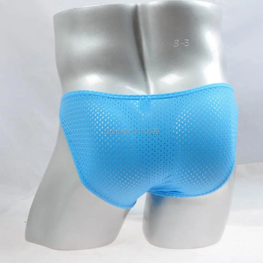 Enhanced Long Pouch Breathable Holes Sexy Men's Underwear Briefs Fashion Male Underpants Solid Color Charming Men Popular Shorts 2