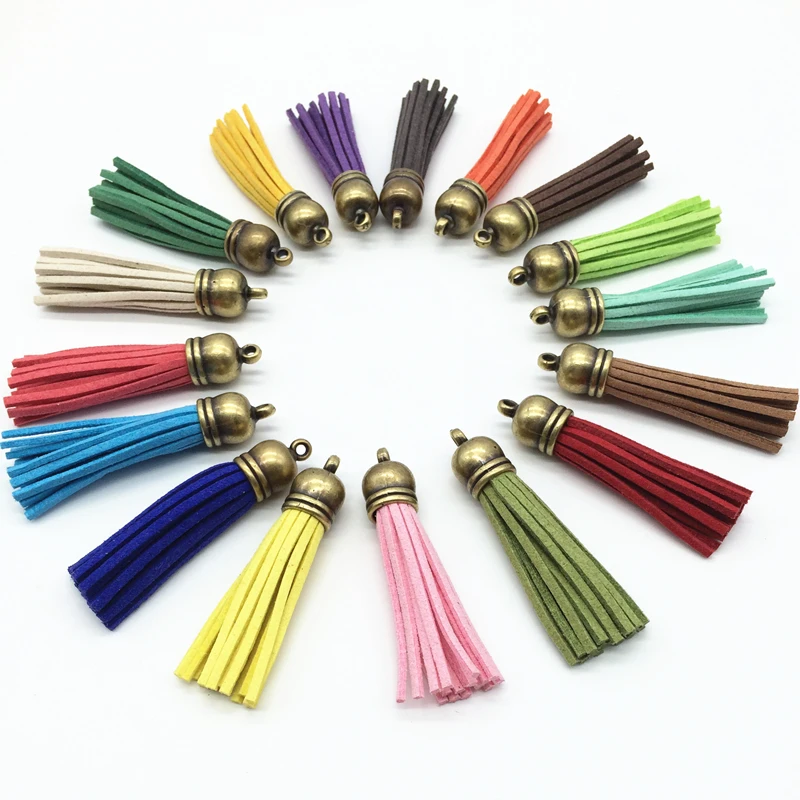 58mm Mix Color Suede Tassel For Keychain Cellphone Straps Jewelry Charms,50pcs Leather Tassels Diy Accessories