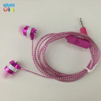 

300pcs Earphone with Microphone 3.5mm In-Ear 1.1m Stereo Earbuds Crystal Line Headset for Computer Cell Phone MP3 Music