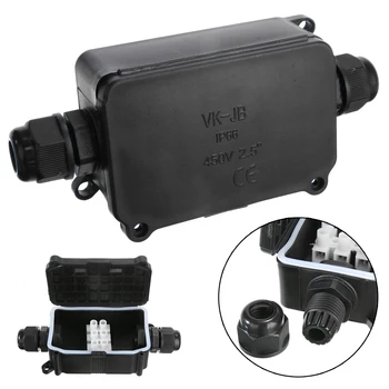 

2 Way 450V IP66 Waterproof Electrical Junction Box 4 Position Terminal Box Connector Protection 130*56*32mm For Outdoor Light