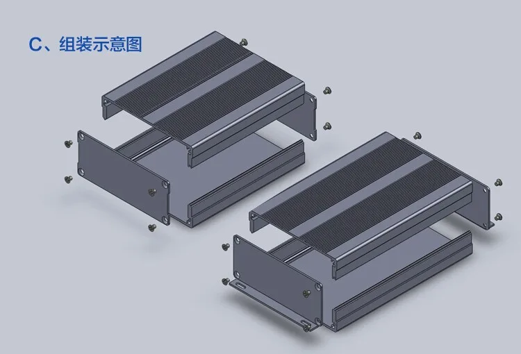 Алюминиевый корпус Электрический PCB проект экструзии сплит-коробка 97X40X120 мм DIY электронный корпус