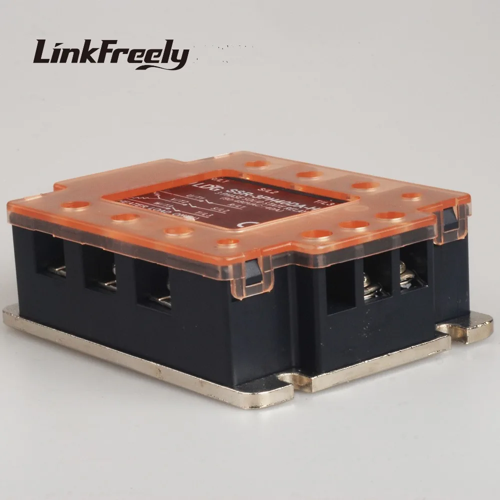 

SSR-3PH40DA-H LED Panel Three 3 Phase AC Solid State Relay Board 40A Output:90-480VAC Input: 4-32V DC Control AC SSR Relay Bank