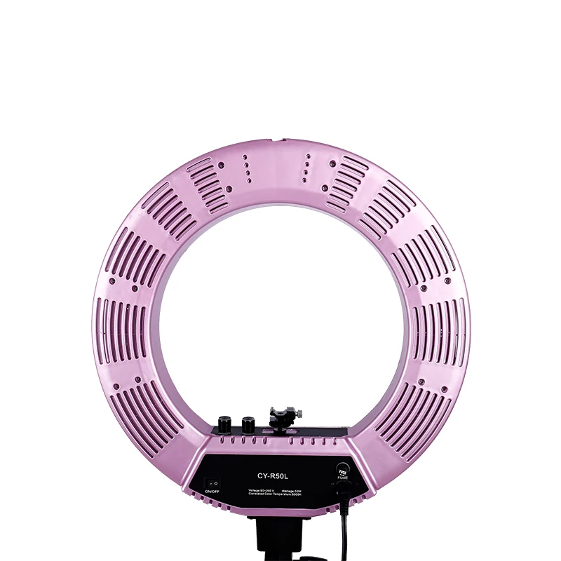 

18 inch Outer LED Ring Light Kit Europe plug 480 pieces LED Ring Light 5500K with Hot Shoe phone clip Purple