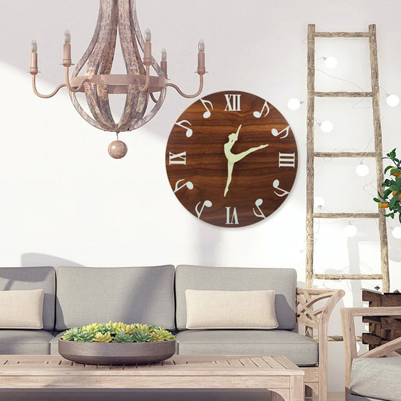 Gelap Menggantung Luminous 12 Jam terbaru Indah Catatan Menyala Inci Jam Kamar dekorasi Menari Rumah Tidur Stok Clock Dinding Ruang Dalam untuk 30 Tamu 5 Gelap Menggantung Luminous 12 5