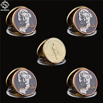 

5PCS USA Hollywood Movie Super Star Marilyn Monroe Actor Gold Souvenir Value Token Coin
