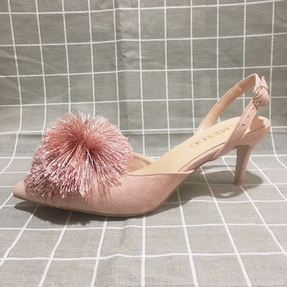 pom pom kitten heels