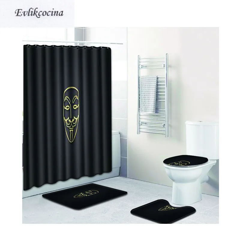 4 шт. мужская маска черный Banyo Paspas ванная комната ковёр Туалет набор ковриков для ванной нескользящие Tapis Salle De Bain Alfombra Bano
