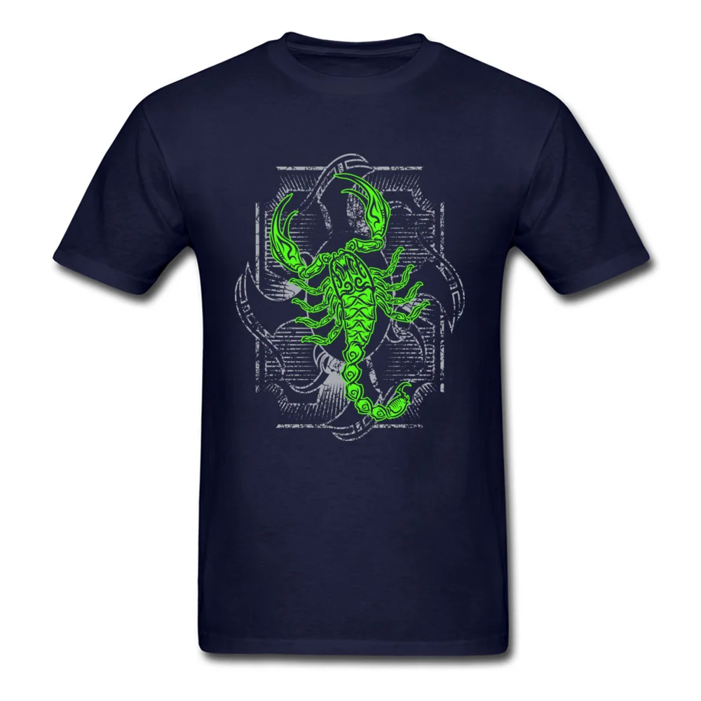 Scorpion Cotton Tops Tees for Male Summer T Shirts Normal Designer O-Neck Clothing Shirt Short Sleeve Free Shipping Scorpion navy