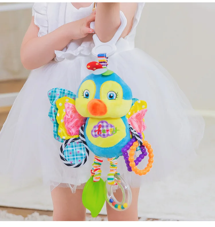 Plush Baby Rattles Mobile Toys Stroller Hanging Toy Soft Cute Animal Doll Educational Baby Crib Bed Hanging Bells Toys Rabbit