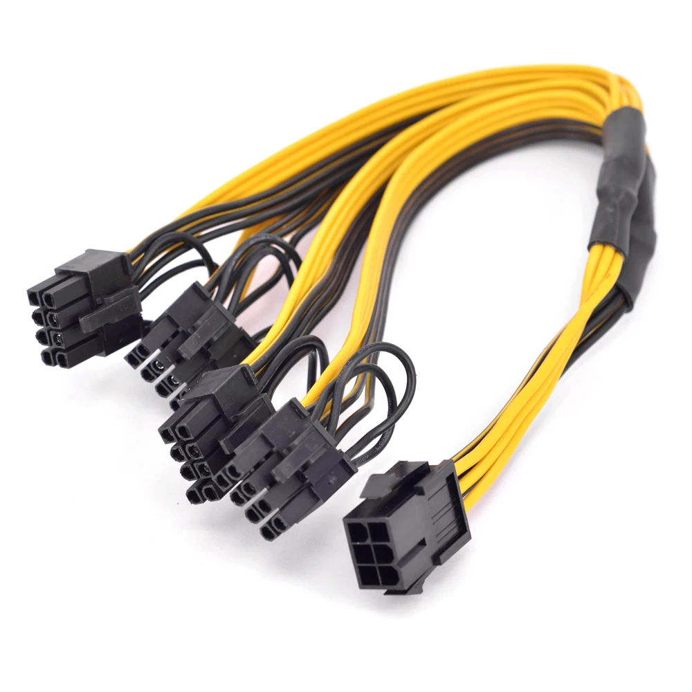 PCIe GPU 6pin от 1 до 4 способ 6 + 2Pin расширение &quotМама папа&quot кабель PCI e видеокарта 6Pin 8pin