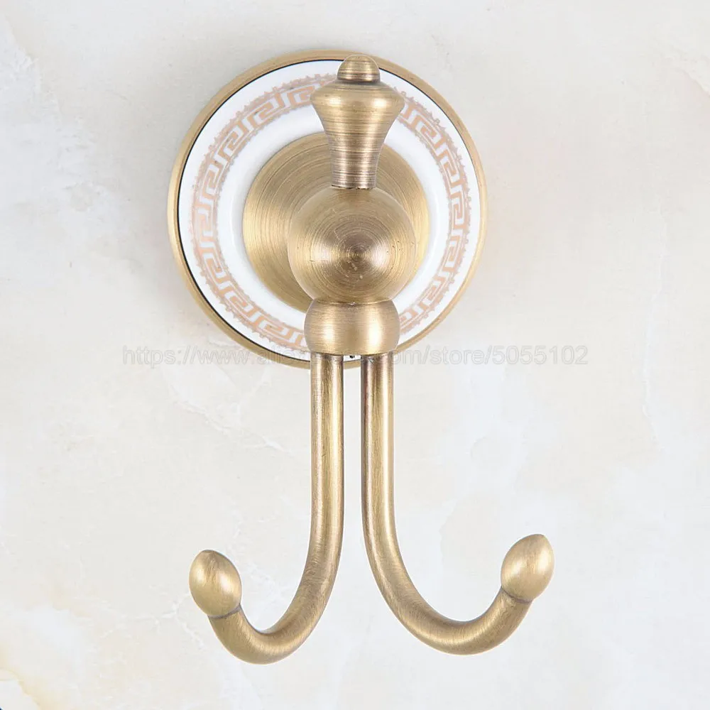 Antique Brass Clothes Hooks Wall Mounted Towel Hooks clothes hook Bathroom Accessories Robe Hook zba576