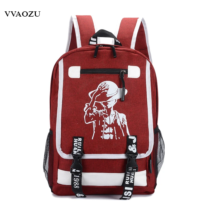 Японский аниме рюкзак Luffy для подростков Harajuku холщовая Студенческая школьная