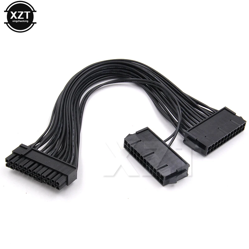 PCI E express Power Cable 30CM Dual PSU Power Supply 24 pin ATX motherboard Adapter PSU Cable