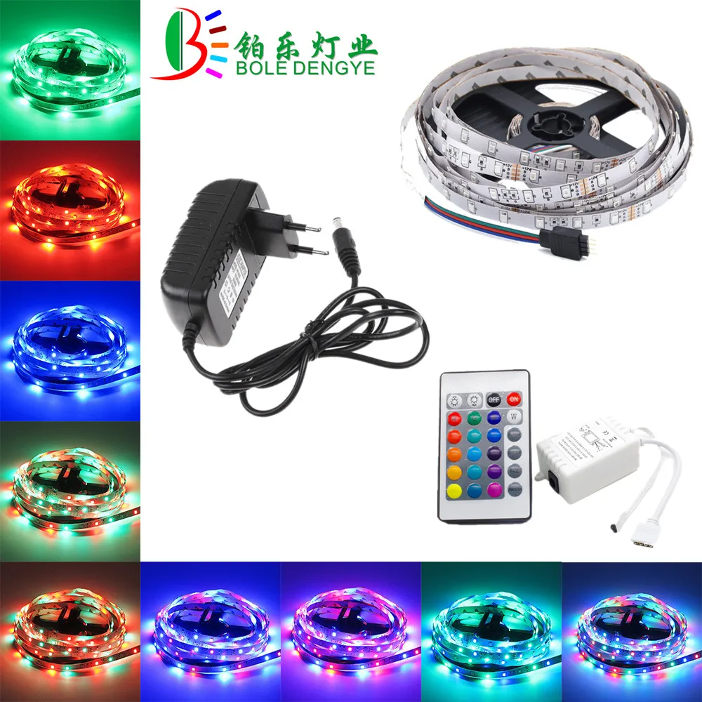 RGB СВЕТОДИОДНАЯ лента SMD 2835 DC 12 В в светодио дный 60 led s/m водостойкая Гибкая Диодная лента лампа + 44key музыка Bluetooth Wi-Fi контроллер