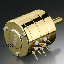 1PC EIZZ Premium oro 24 estéreo atenuador de volumen potenciómetro 100K 250K para Audio HIFI DIY amplificador de tubo vintage